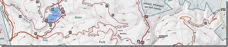 Cross section of Annadel State Park map
